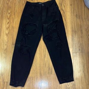 Missguided black ripped jeans